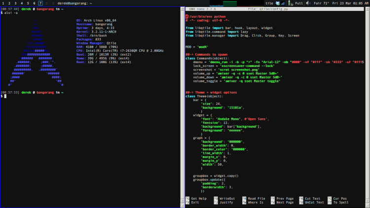 Qtile - Hackable Tiling Window Manager