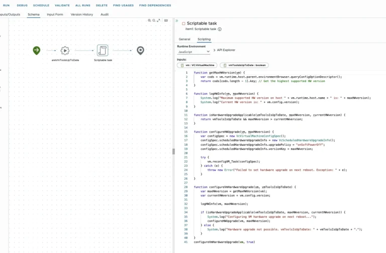 How to schedule VM hardware upgrade on next reboot with VCF Orchestrator