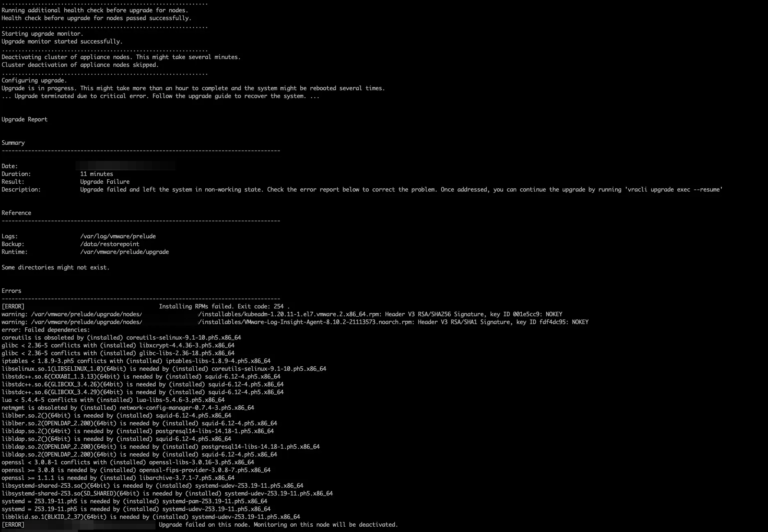 Standalone VCF Orchestrator Upgrade Issue to 9.0.2